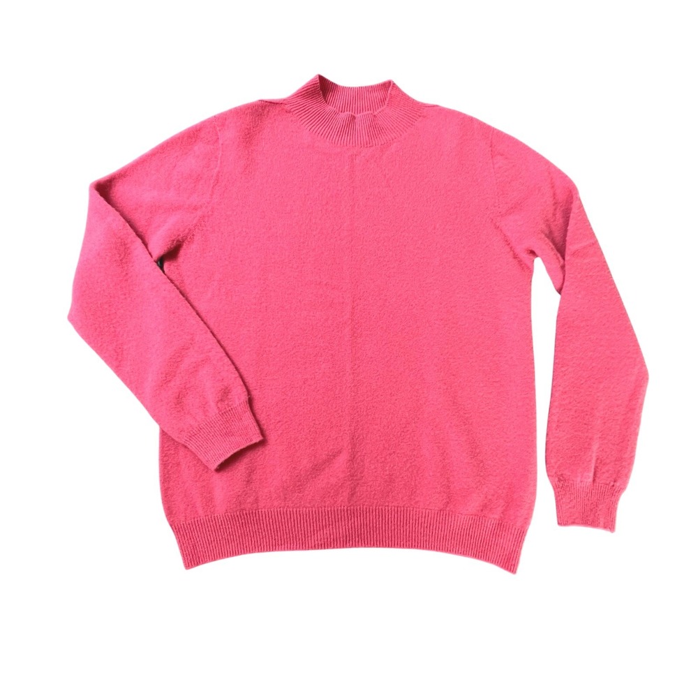 Peruvian Handmade‎ Wool Merino Knit Sweater Womens Mock Turtleneck Pink Pullover
